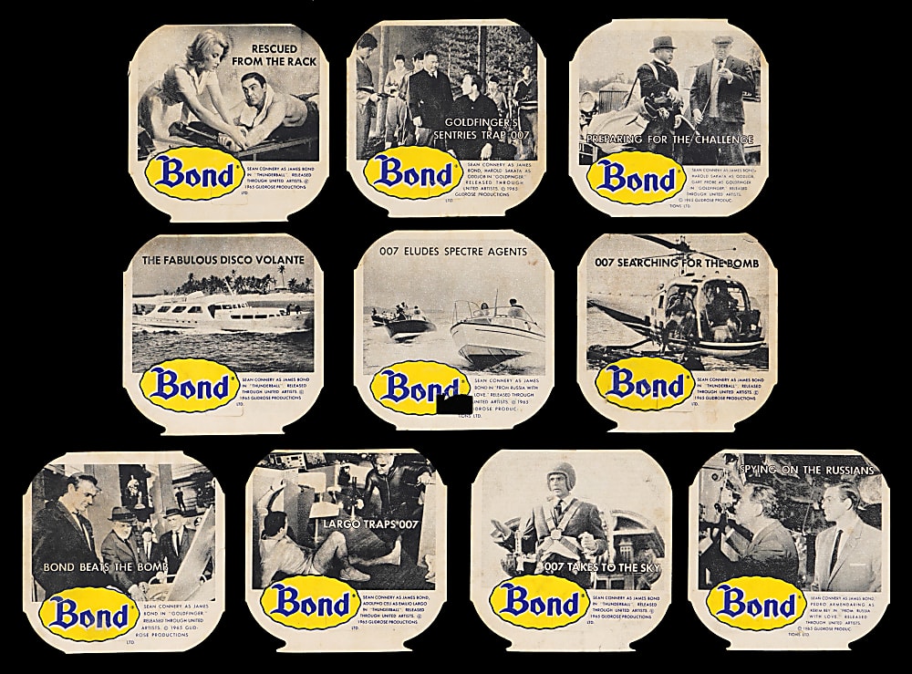 1965 Bond Bond James Bond Bread Labels Starter Set (10) - Exceptionally Rare Issue!