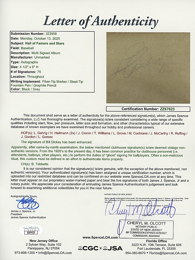 1930s Multi-Signed Autograph Album with (70+) Signatures Including Lou Gehrig & Ted Williams - Full JSA LOA