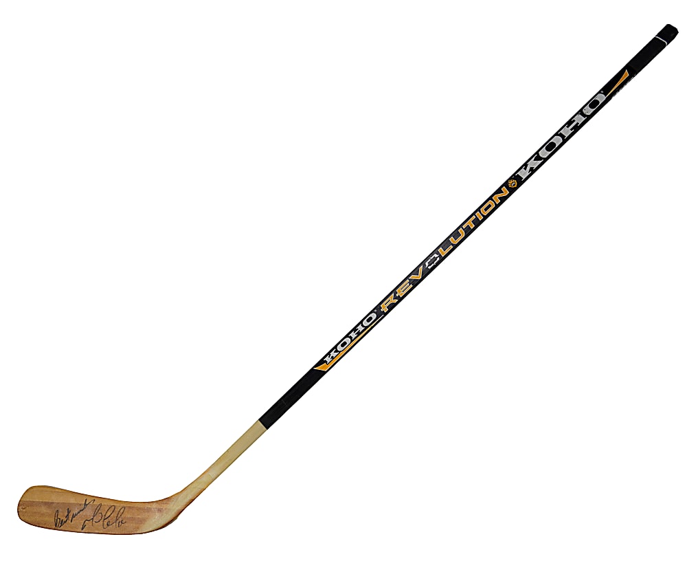 1995-1996 Mario Lemieux Signed/Inscribed Pittsburgh Penguins Team-Issued KOHO Pro-Model Hockey Stick - Full JSA LOA