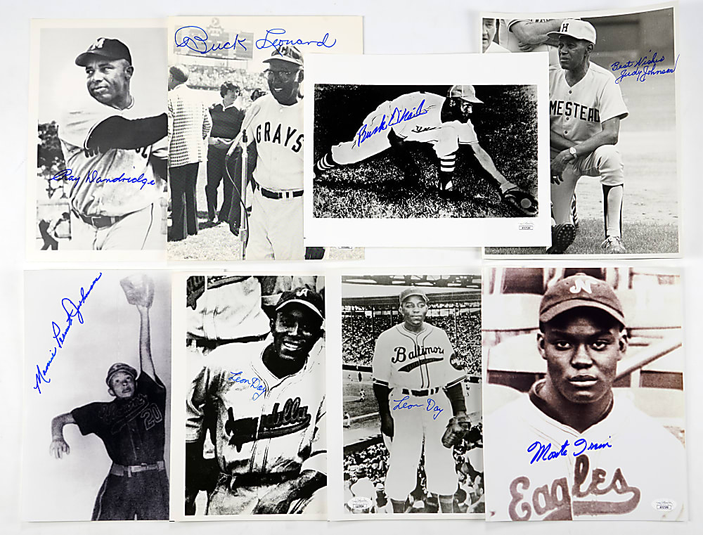 Signed Negro League Black & White/Sepia Photo Collection (32) with (13) Hall of Famers - All JSA Individually Certified