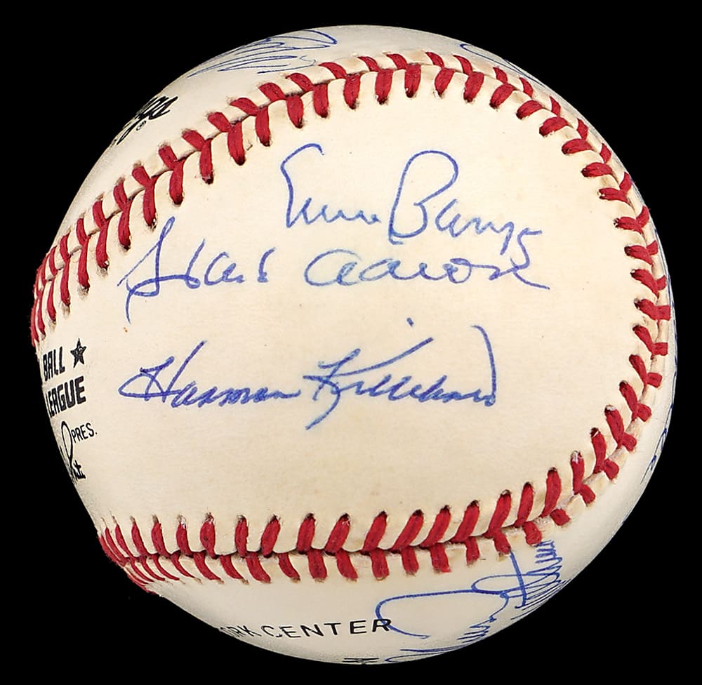 500 Home Run Multi-Signed Baseball with (11) Signatures Including Ted Williams/Mickey Mantle Sweet Spot