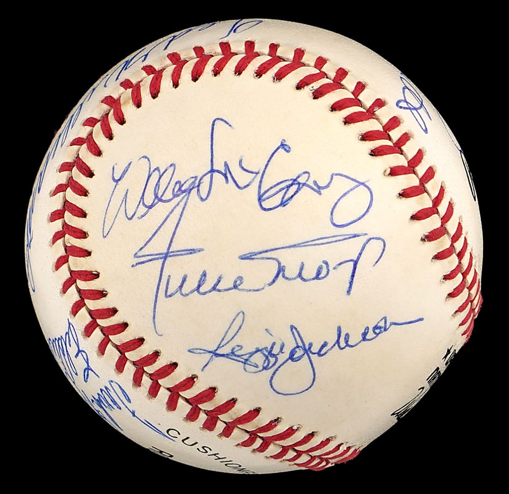 500 Home Run Multi-Signed Baseball with (11) Signatures Including Ted Williams/Mickey Mantle Sweet Spot