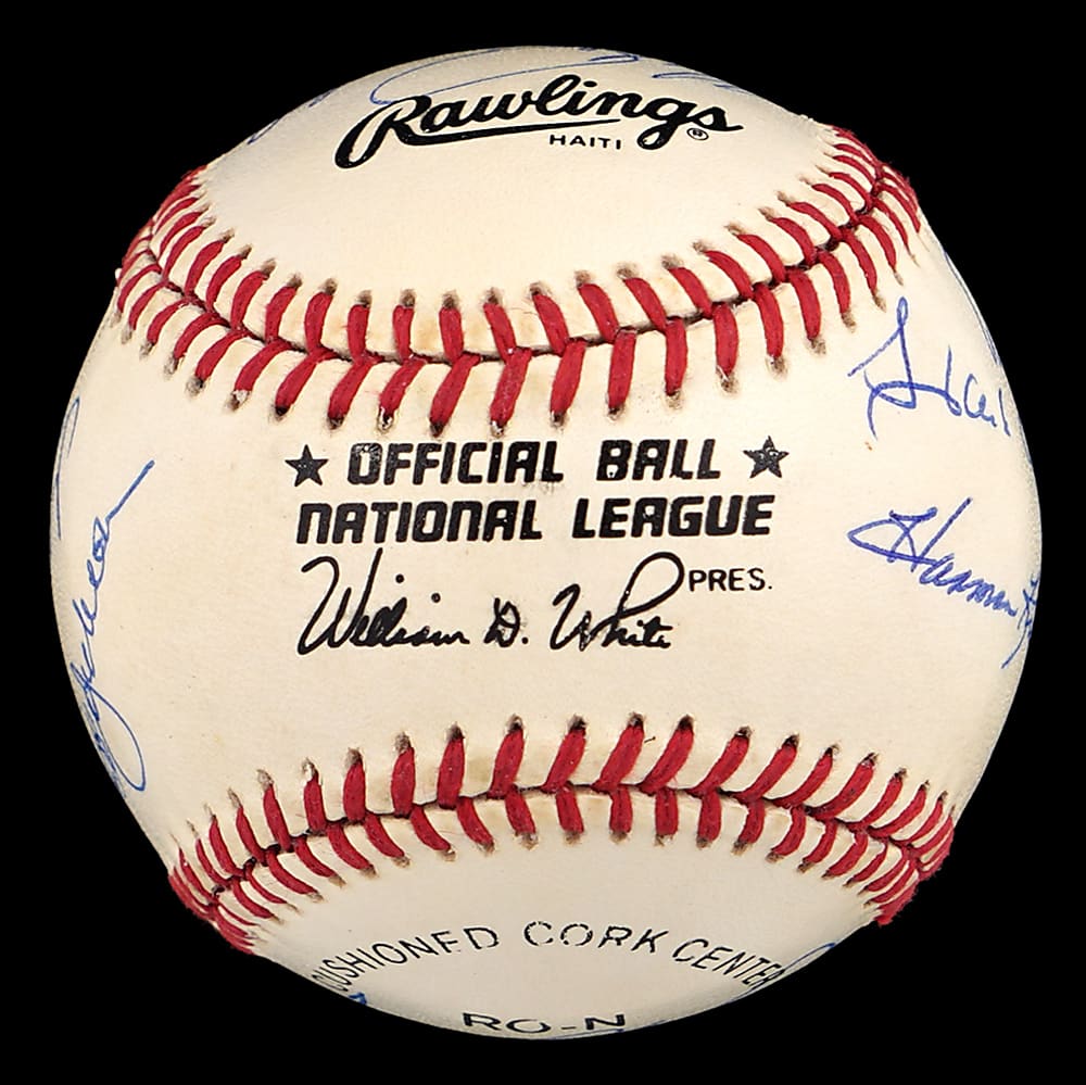 500 Home Run Multi-Signed Baseball with (11) Signatures Including Ted Williams/Mickey Mantle Sweet Spot