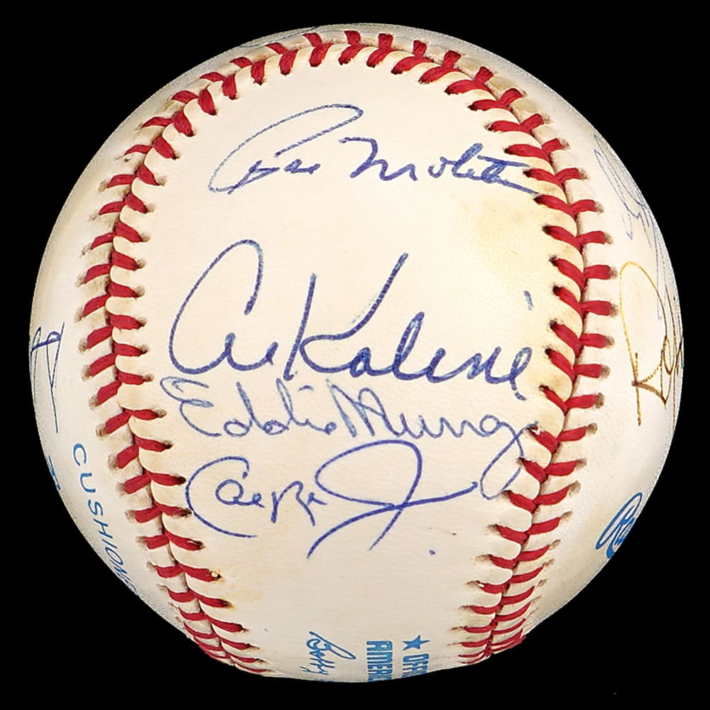 3000 Hit Club Multi-Signed OAL/Brown Baseball with (11) Signatures - Full JSA LOA