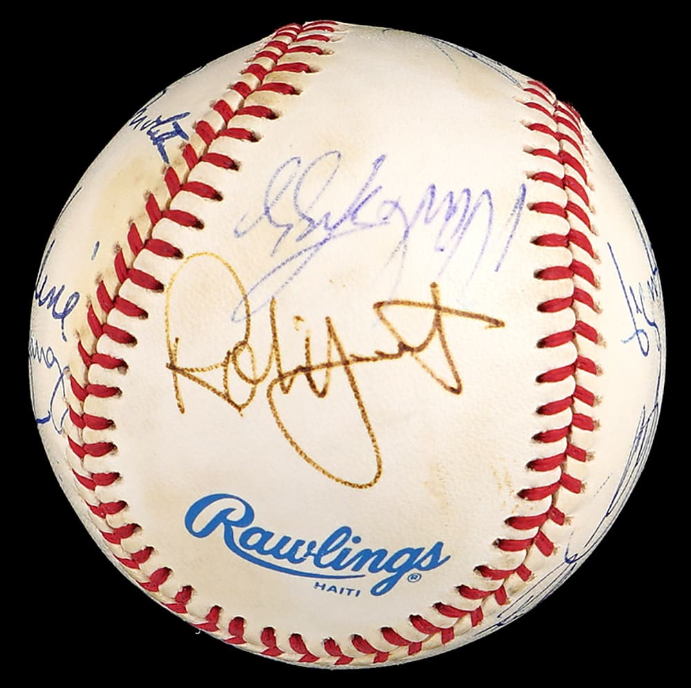 3000 Hit Club Multi-Signed OAL/Brown Baseball with (11) Signatures - Full JSA LOA
