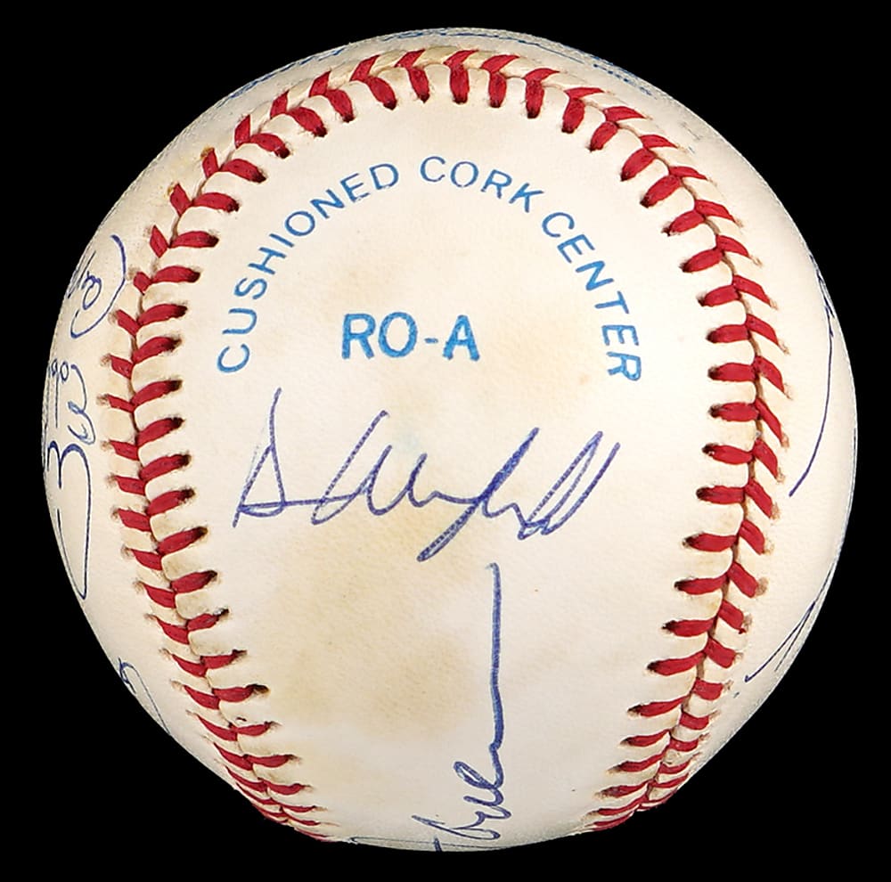 3000 Hit Club Multi-Signed OAL/Brown Baseball with (11) Signatures - Full JSA LOA