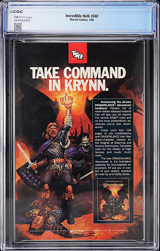 1988 Marvel The Incredible Hulk #340 Classic McFarlane Hulk Versus Wolverine Cover - CGC 7.0