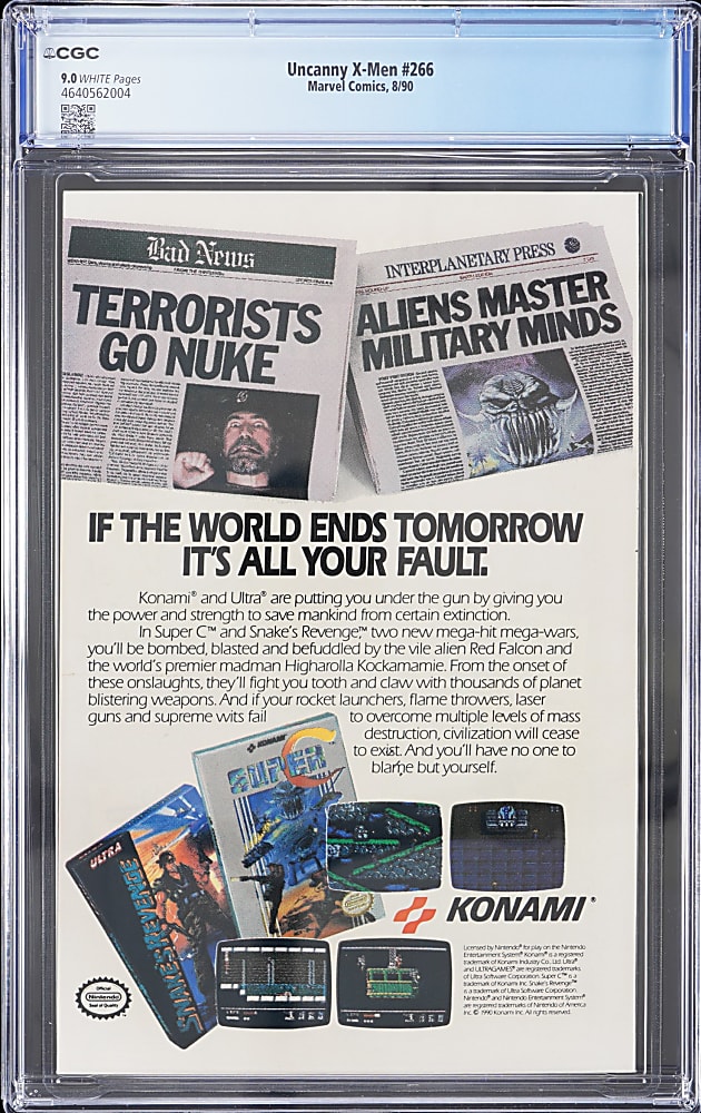 1990 Marvel X-Men #266 First Full Appearance of Gambit - CGC 9.0