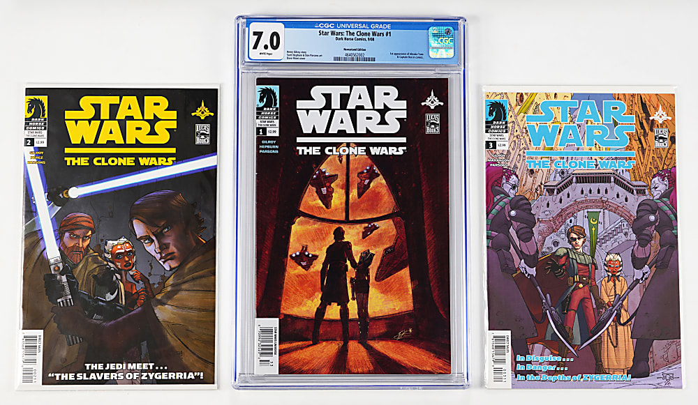2008-2009 Dark Horse Star Wars: The Clone Wars Run of First (6) Issues with #1 1st Appearance of Ahsoka Tano Graded CGC 7.0