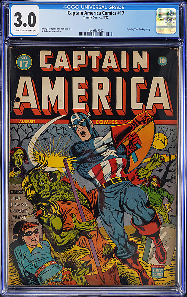1942 Timely Comics Captain America Comics #17 - CGC 3.0