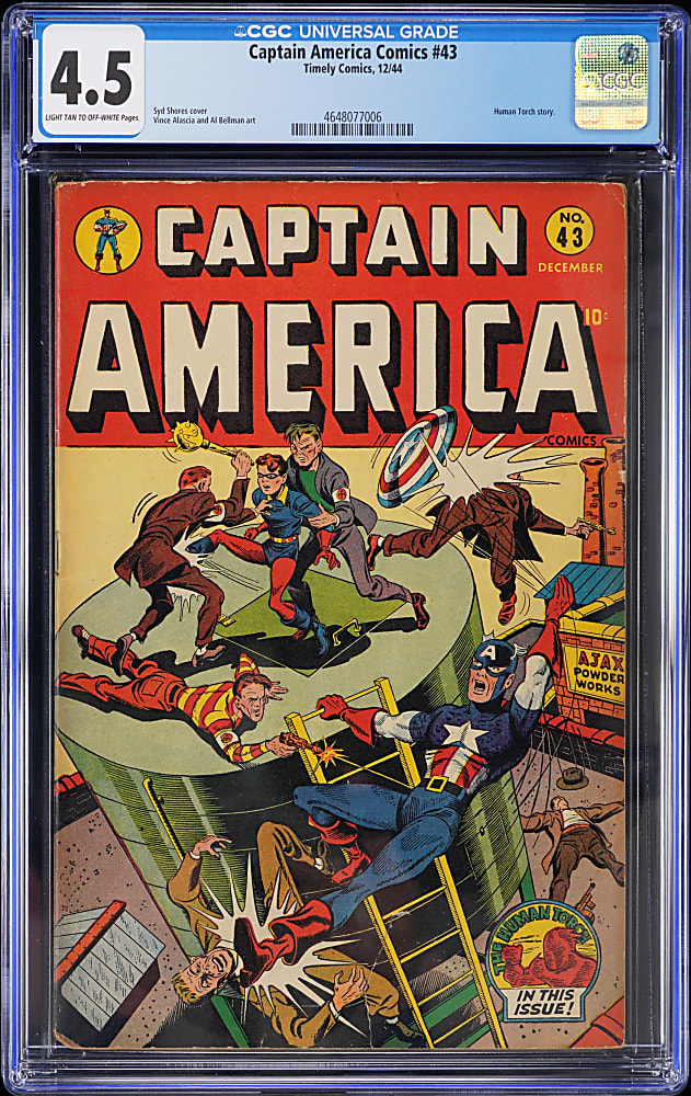 1944 Timely Comics Captain America Comics #43 - CGC 4.5