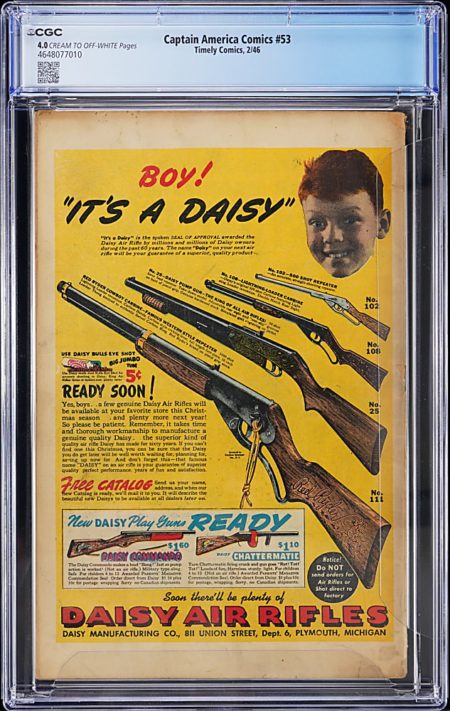 1946 Timely Comics Captain America Comics #53 - CGC 4.0