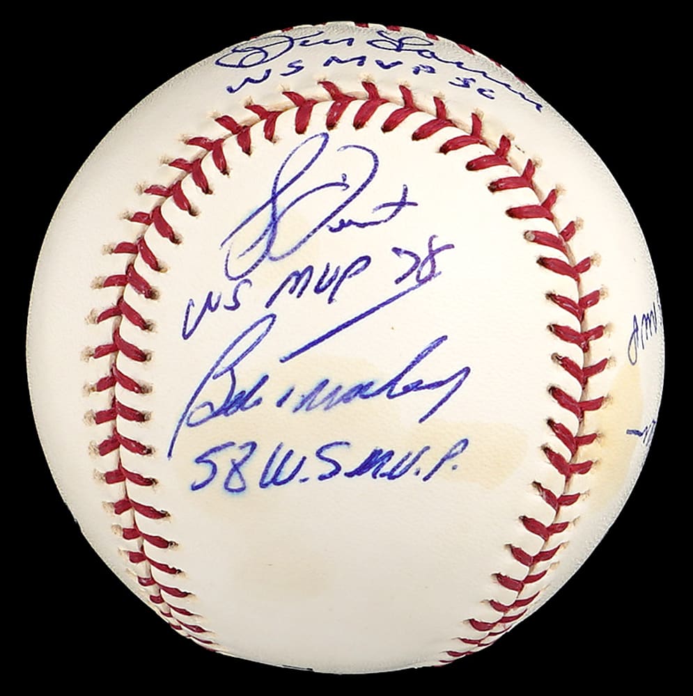 World Series MVP Winners Multi-Signed Baseball with (6) Signatures Plus Full JSA LOA