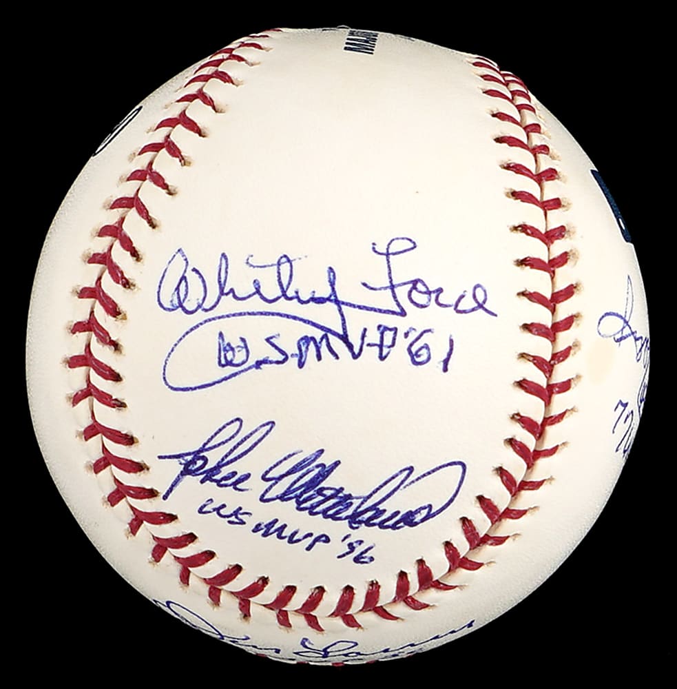 World Series MVP Winners Multi-Signed Baseball with (6) Signatures Plus Full JSA LOA