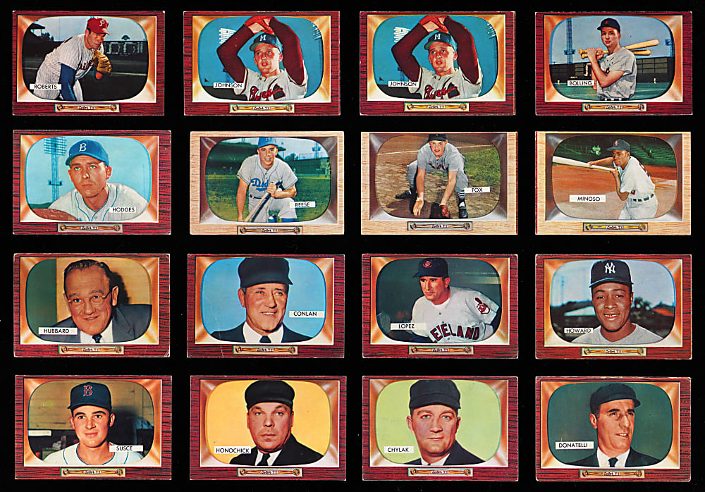 1955 Bowman Near Complete Set (318/320) with (6) PSA Graded Keys Plus Variation