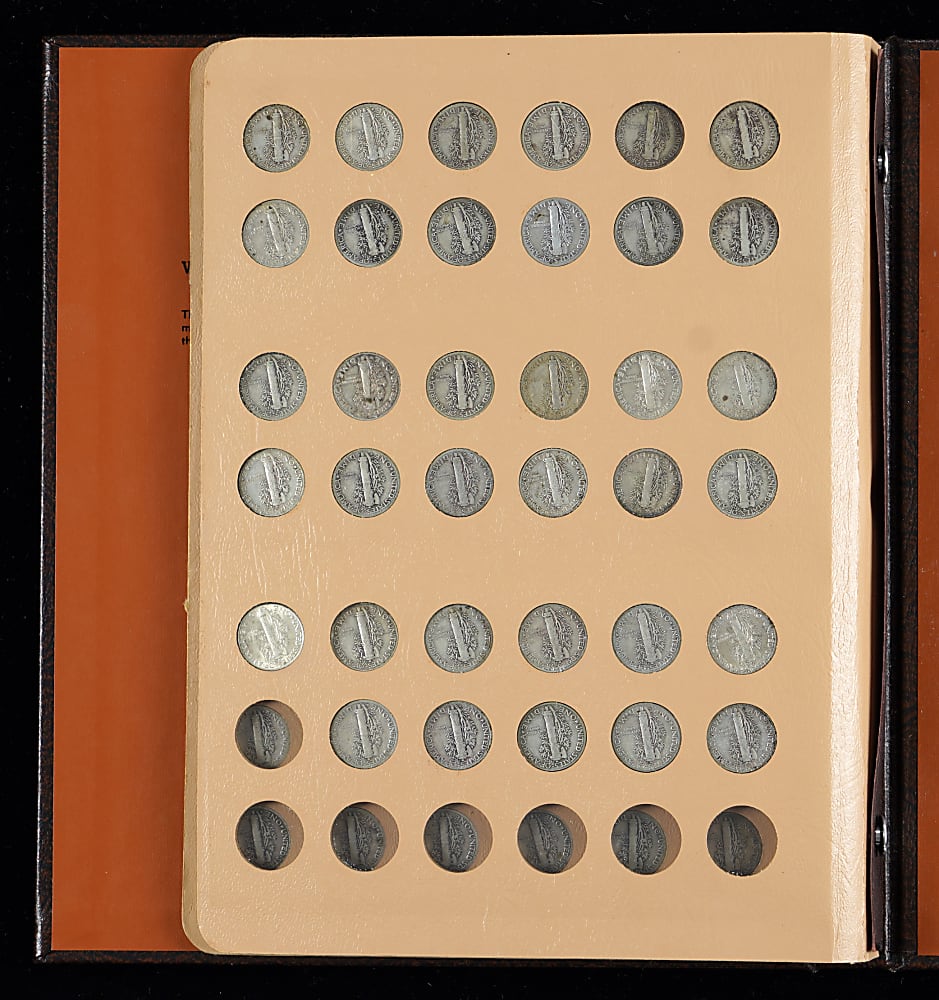 1916-1945 Mercury Silver Dime Near-Complete Set (76/77)