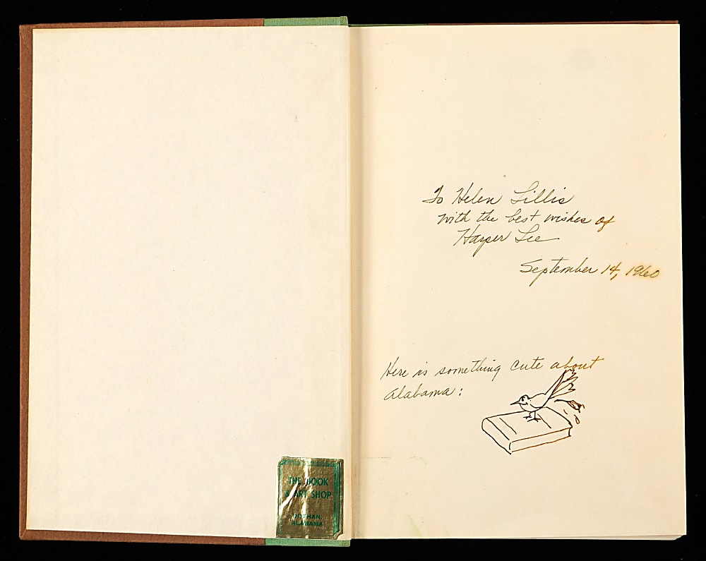 1960 Harper Lee Signed and Inscribed with Sketch “To Kill A Mockingbird” First Edition, Fourth Impression Book from Home State of Alabama – Full JSA LOA