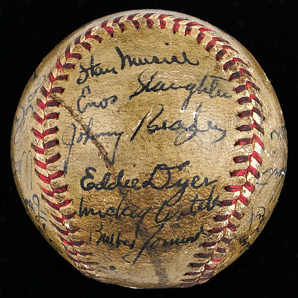 1946 World Series Champions St. Louis Cardinals Team-Signed Baseball with Dean, Slaughter & Musial - Full JSA LOA