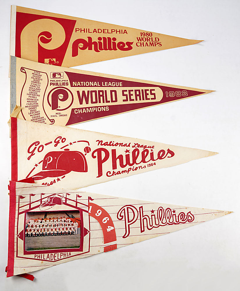 1950s-1980s Philadelphia Phillies & Eagles Pennant Collection (10) with Several Tougher Examples
