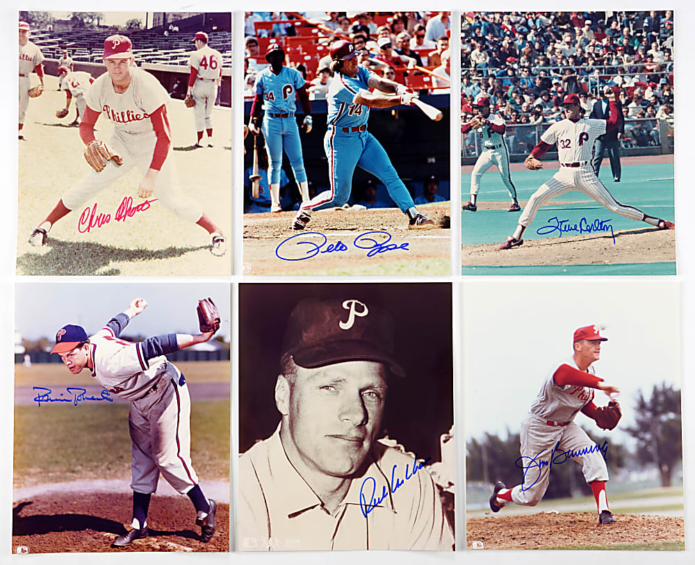 Philadelphia Phillies Pennant Winners Signed 8x10 Photograph Collection (110+) with Many Hall of Famers and Stars