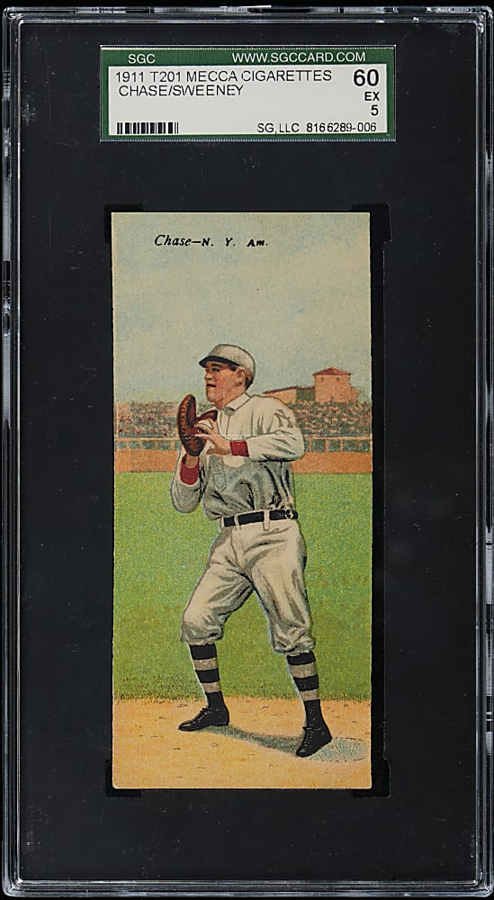 1911 T201 Mecca Double Folders Hal Chase/Ed Sweeney SGC EX 5
