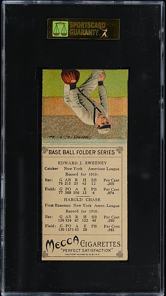 1911 T201 Mecca Double Folders Hal Chase/Ed Sweeney SGC EX 5