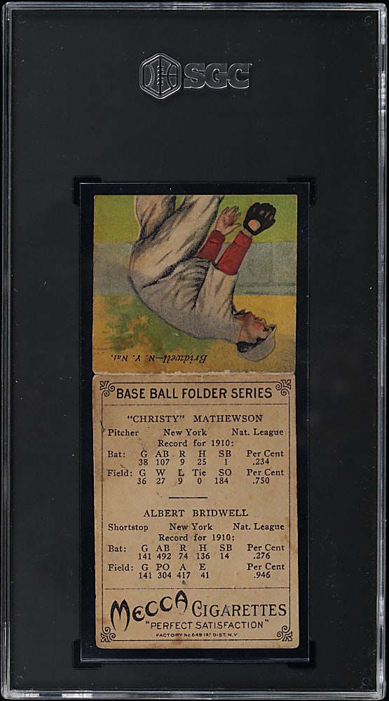 1911 T201 Mecca Double Folders Christy Mathewson/Al Bridwell SGC POOR 1