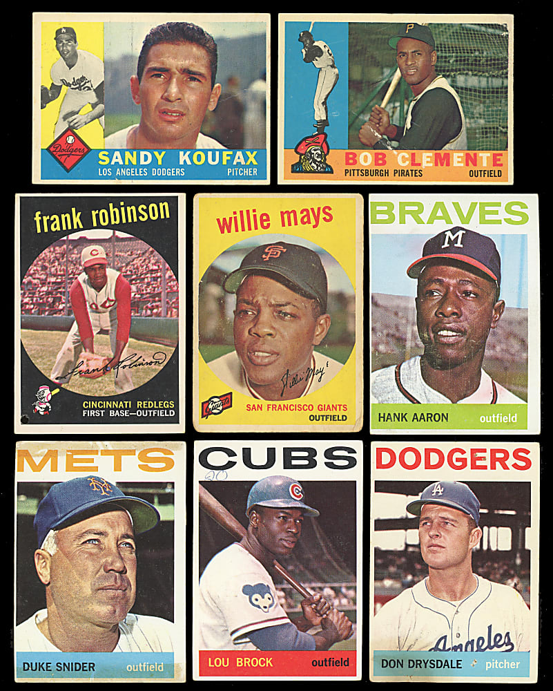 1959-1964 Topps Hall of Fame Collection (15) with Aaron, Clemente, Koufax & Mays