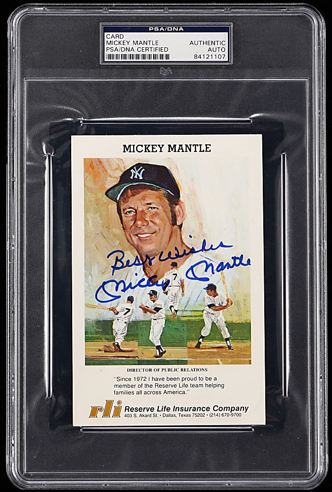 Mickey Mantle Signed Promotional Card PSA/DNA Authentic