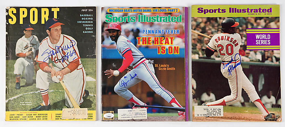 1950s-1990s Signed Hall of Famer Magazine Collection (7) - All JSA Individually Certified