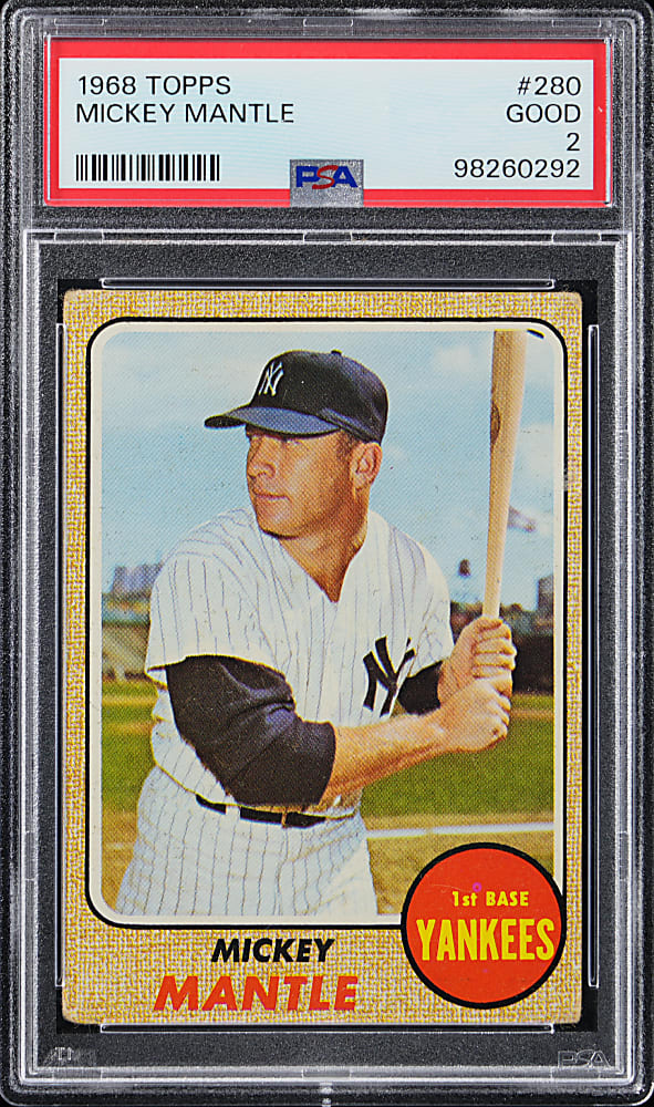 1968 Topps #280 Mickey Mantle PSA GOOD 2