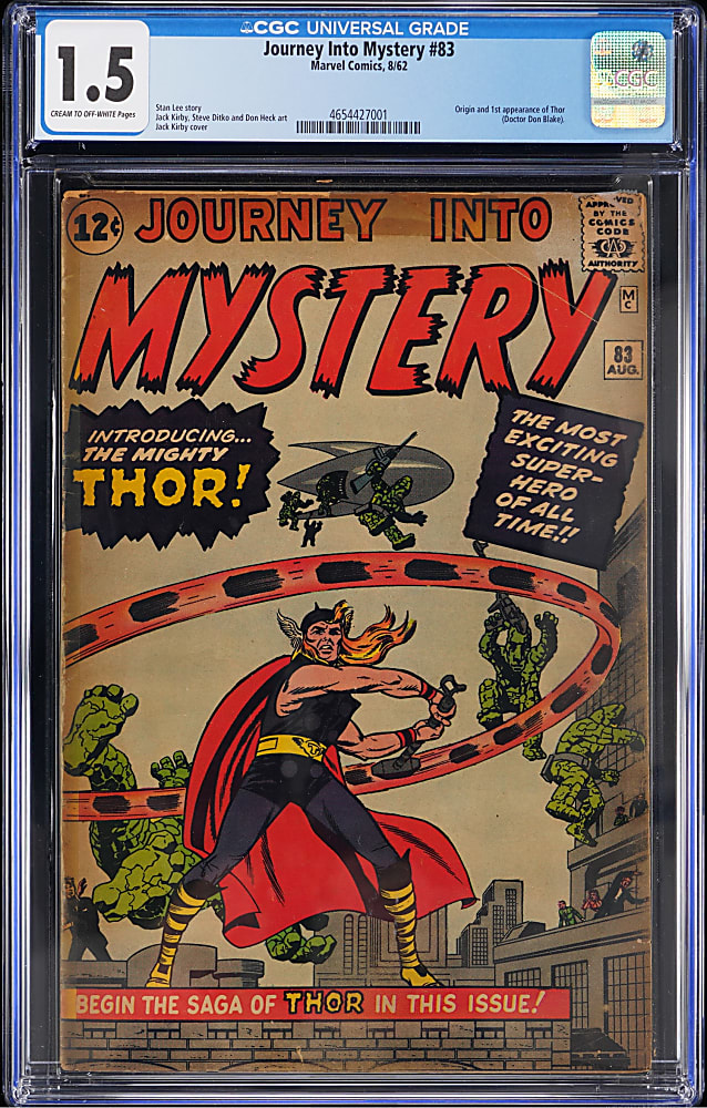 1962 Marvel Journey Into Mystery #83 First Appearance of Thor - CGC 1.5