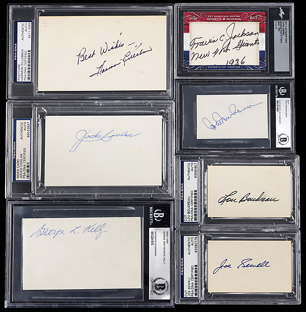 Signed Hall of Fame Index/Cut Collection (23) - All PSA/BVG