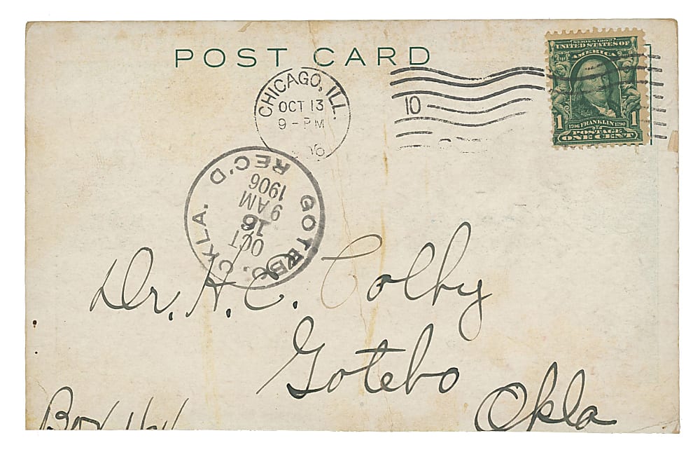 1907 World Champions Chicago Cubs Team Postcard with Tinker, Evers & Chance