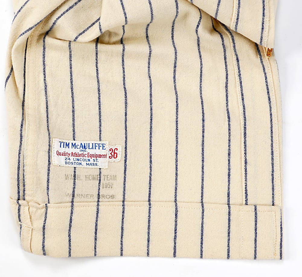 1958 Washington Senators "Damn Yankees" Movie Prop Home Jersey with "Warner Brothers Wash. Home Team 1957" Stamping