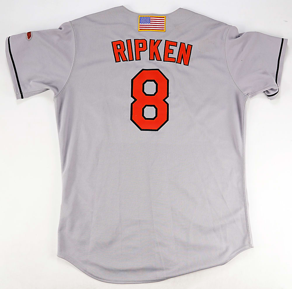 2001 Cal Ripken Jr. Signed Baltimore Orioles Road Jersey with American League 100th Anniversary Patch - PSA Sticker