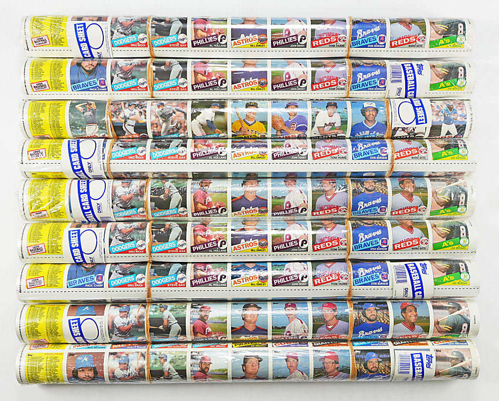 1985 Topps Factory Sealed Uncut Sheets Hoard (34) with (4) Roger Clemens & (3) Kirby Puckett Rookies