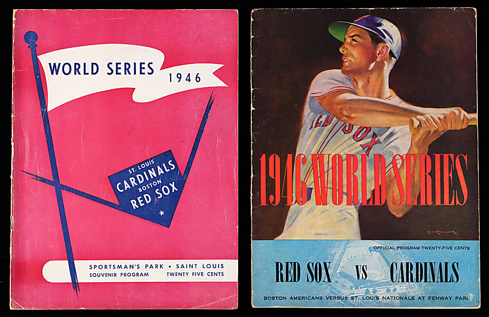 1946 World Series Program Pair - Both Boston Red Sox & St. Louis Cardinals Versions