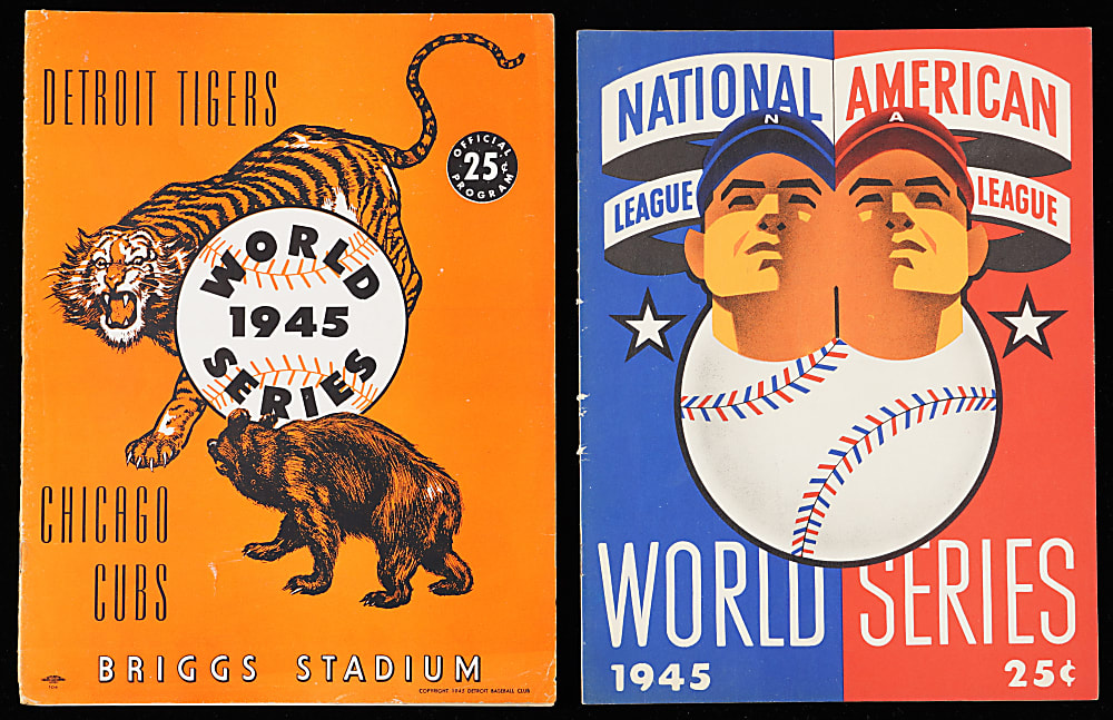 1945 World Series Program Pair - Both Chicago Cubs & Detroit Tigers Versions
