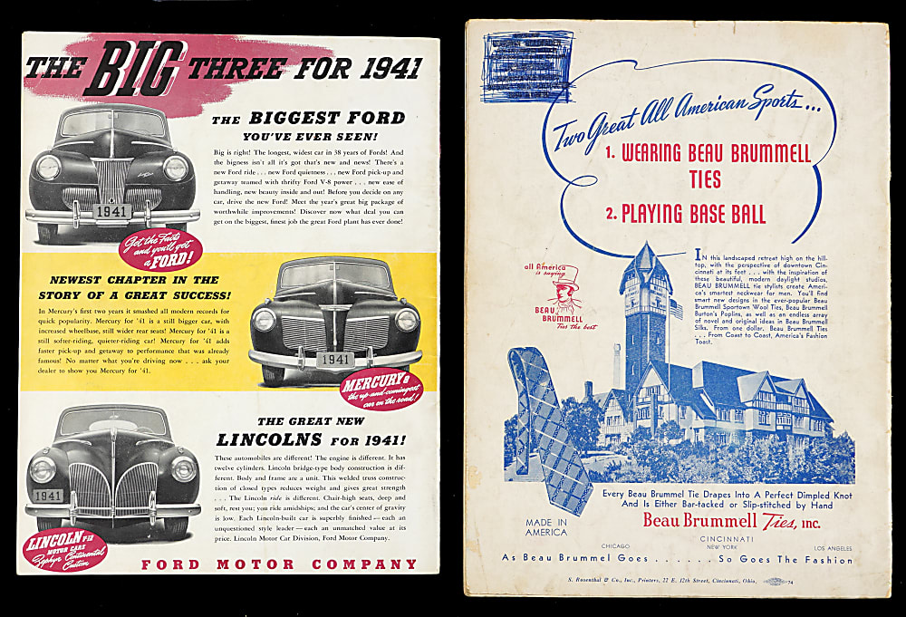 1940 World Series Program Pair - Both Cincinnati Reds & Detroit Tigers Versions with Game 7 Clincher