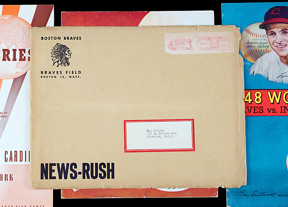 1937-1948 World Series Program Trio with 1937 Yankees, 1944 St. Louis vs St. Louis & 1948 with Original Mailer