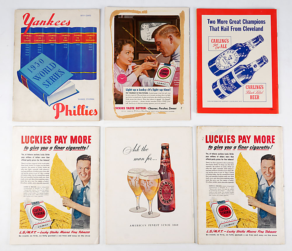 1949-55 World Series Program Collection (6) with (3) Dodgers vs. Yankees Including Both 1949 Versions, Jackie Robinson