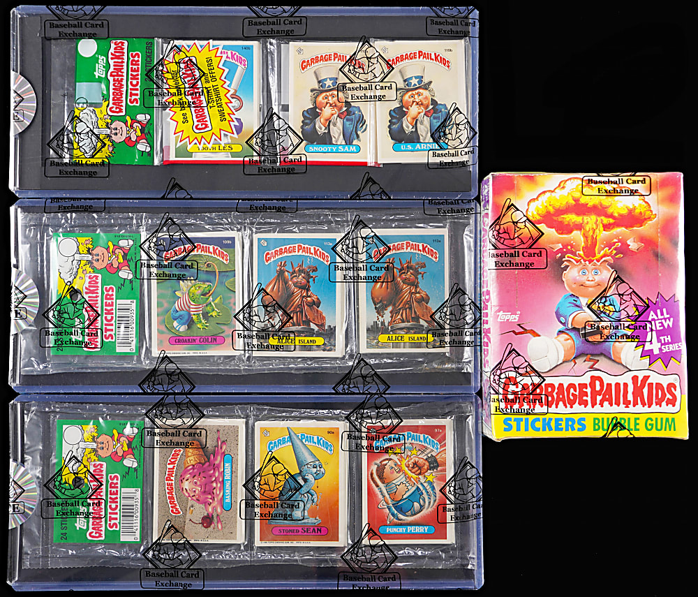 1986 Topps Garbage Pail Kids Series 4 Unopened Wax Box Plus (3) Series 3 Rack Packs - All BBCE