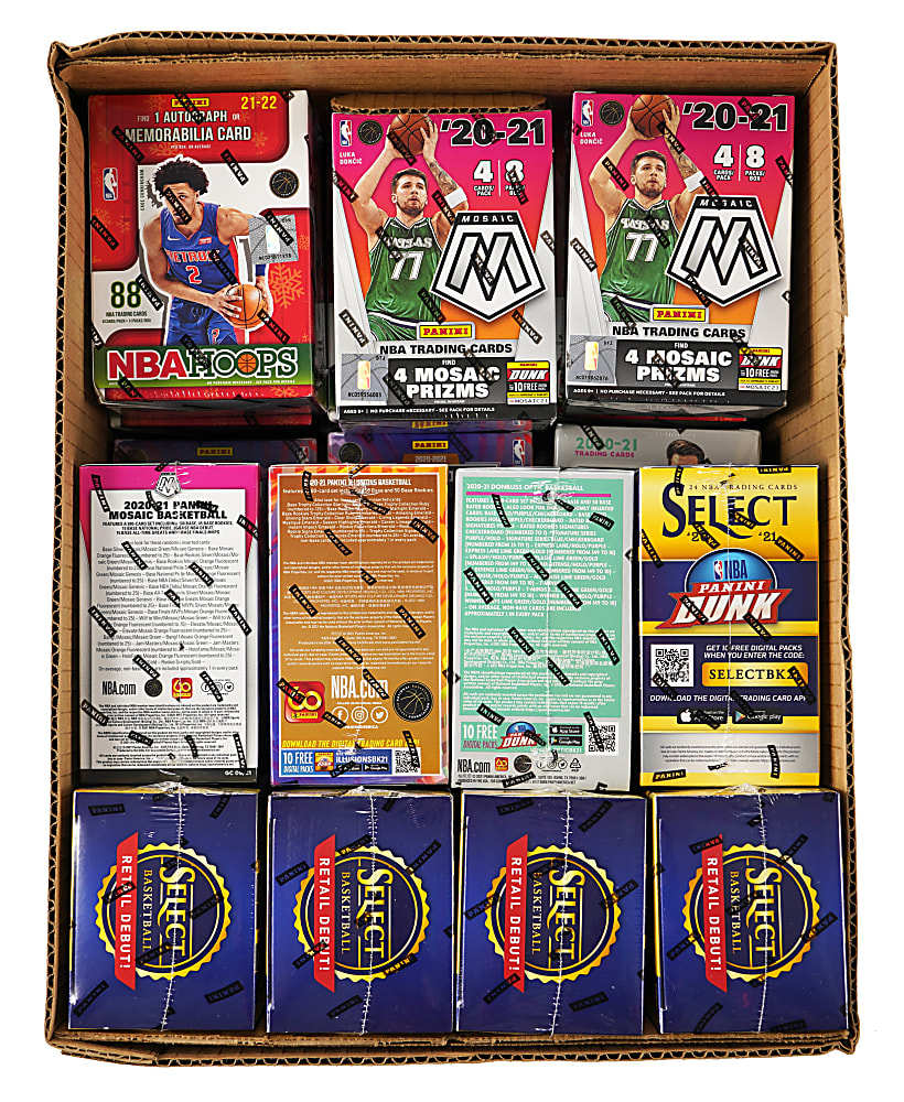 2020-2022 Panini Basketball Product Unopened Blaster Boxes (27) with Hoops, Illusions, Mosaic, Optic & Select