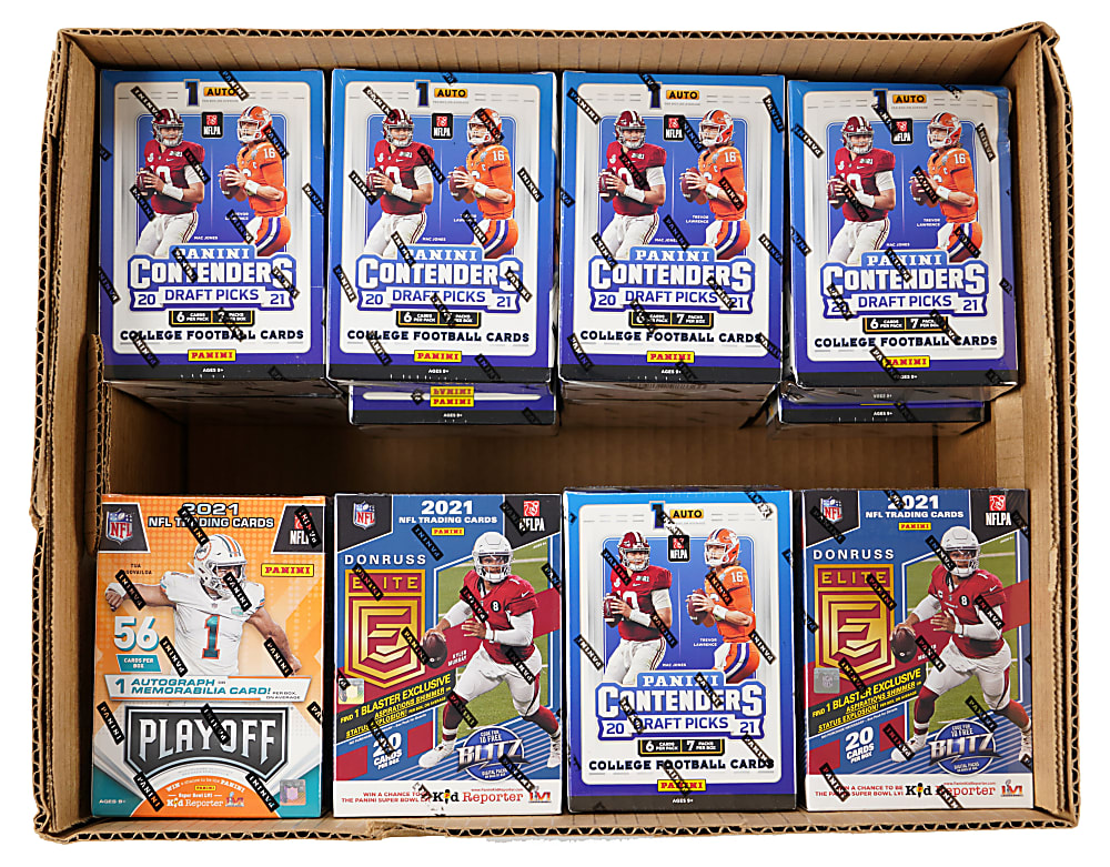 2021 Panini Football Product Unopened Blaster Boxes (24) with Contenders, Elite & Playoff