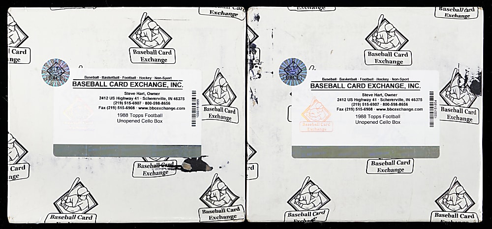 1988 Topps Football Unopened Cello Box Pair - Both BBCE