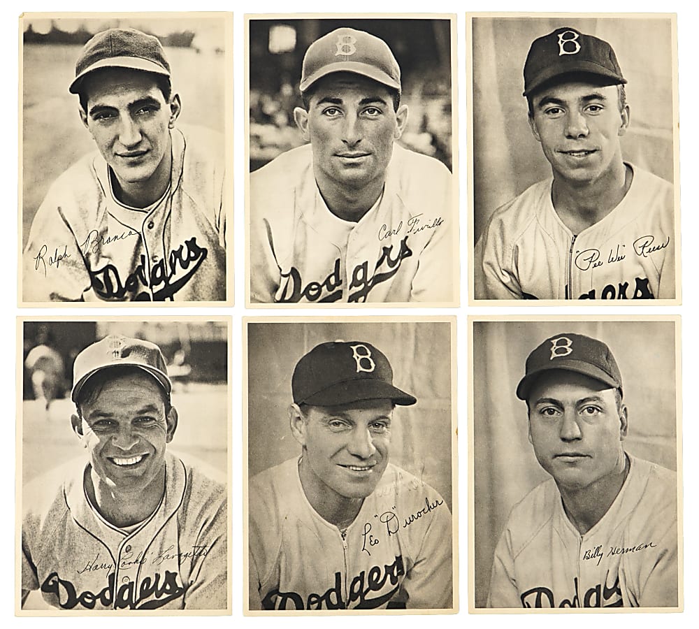 1946 & 1947 Brooklyn Dodgers Picture Pack Collection (41) with 1946 Complete Set (25) Including Original Mailer & Extra Pee Wee Reese