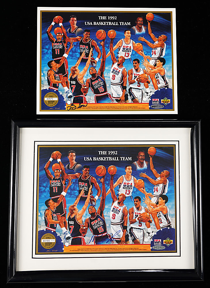 1992 Upper Deck "Dream Team" Larry Bird & Magic Johnson Signed Limited Edition 8x10 Photographs - Each UDA