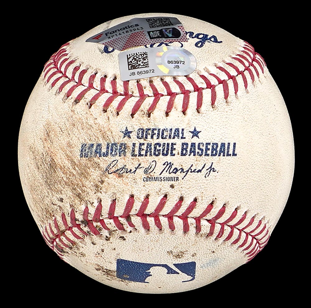 2017 (9/11/17) CC Sabathia Signed Game-Used Baseball Used During Strike Out #2828 - Fanatics & MLB Holograms