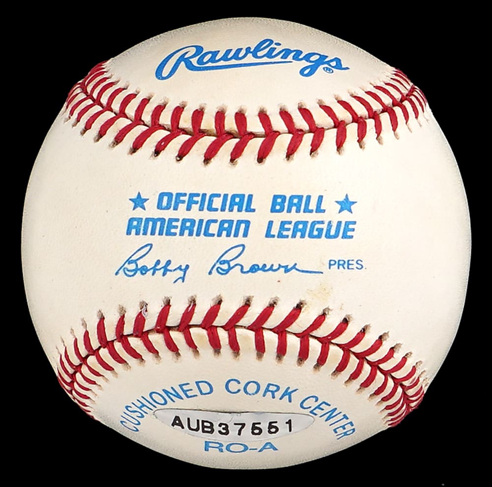 Mickey Mantle Single-Signed OAL/Brown Baseball with UDA Hologram Sticker